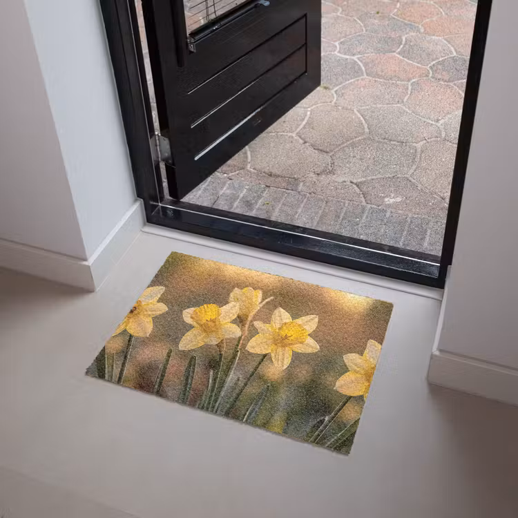 Bloemen - Geel - Wazig Deurmat klein -sfeer5