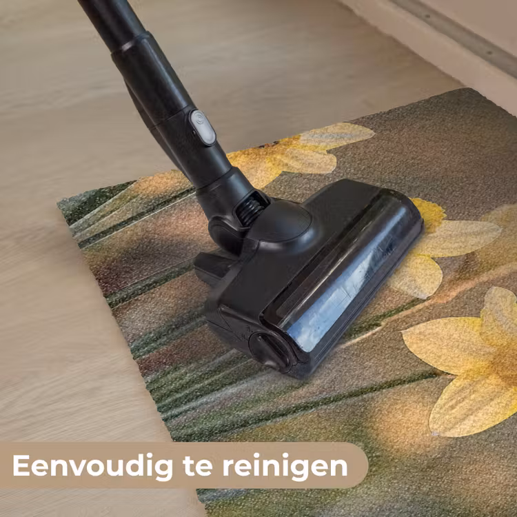 Bloemen - Geel - Wazig Deurmat klein -reinigen_NL