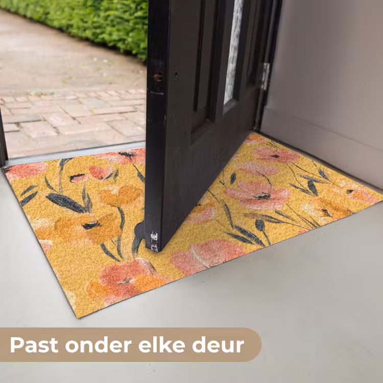 Bloemen - Geschilderd - Geel Deurmat klein -USP_NL
