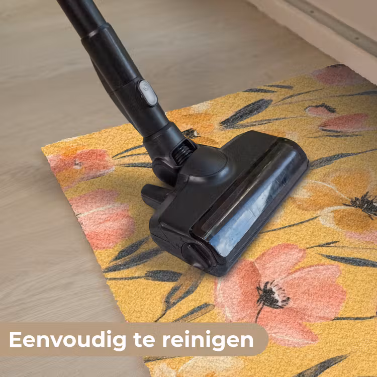Bloemen - Geschilderd - Geel Deurmat klein -reinigen_NL