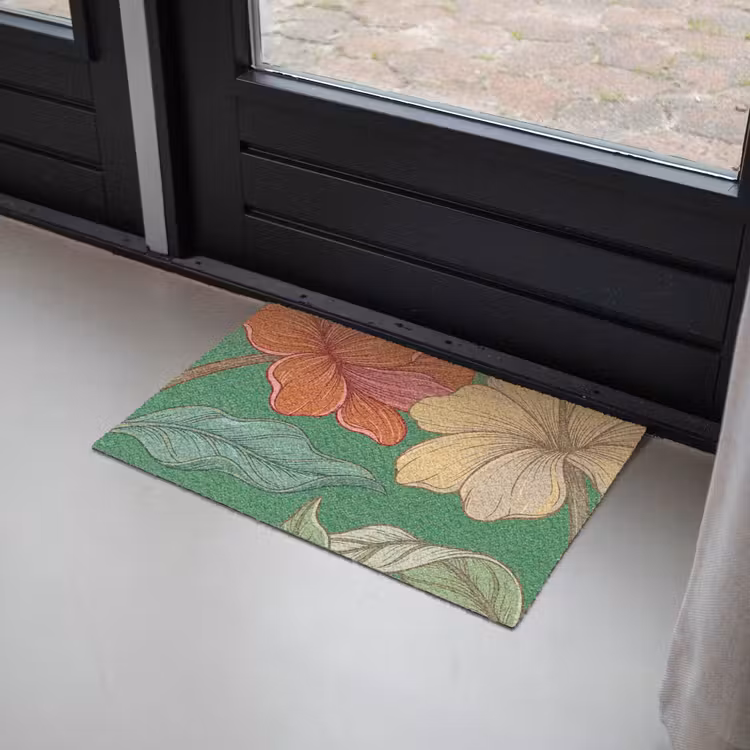 Deurmat - Bloemen - Groen - Illustratie - Bloemen - Groen - Illustratie Deurmat klein