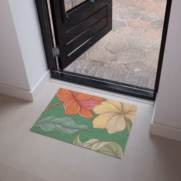 Deurmat - Bloemen - Groen - Illustratie - Bloemen - Groen - Illustratie Deurmat klein