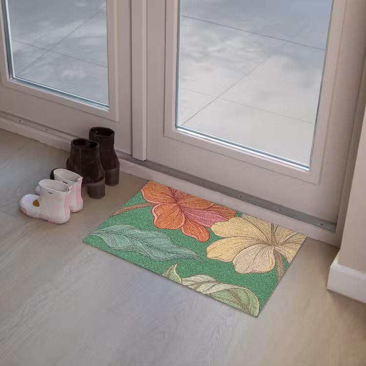 Deurmat - Bloemen - Groen - Illustratie - Bloemen - Groen - Illustratie Deurmat klein