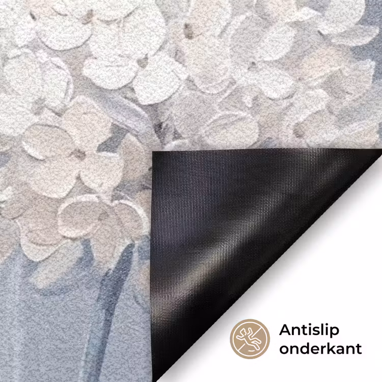 Bloemen - Illustratie - Blauw Deurmat klein -antislip_NL