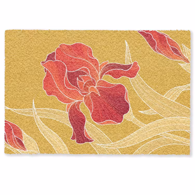 Deurmat - Bloemen - Illustratie - Rood - Bloemen - Illustratie - Rood Deurmat klein