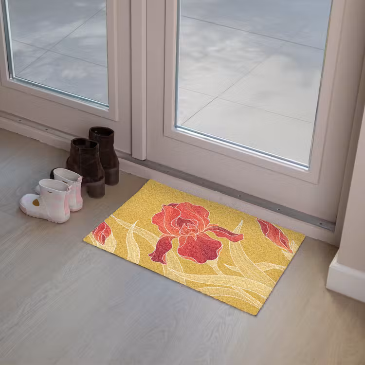 Deurmat - Bloemen - Illustratie - Rood - Bloemen - Illustratie - Rood Deurmat klein