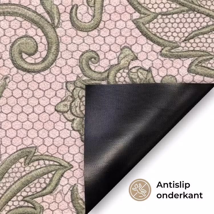 Bloemen - Kant - Patroon - Klassiek - Groen Deurmat klein -antislip_NL