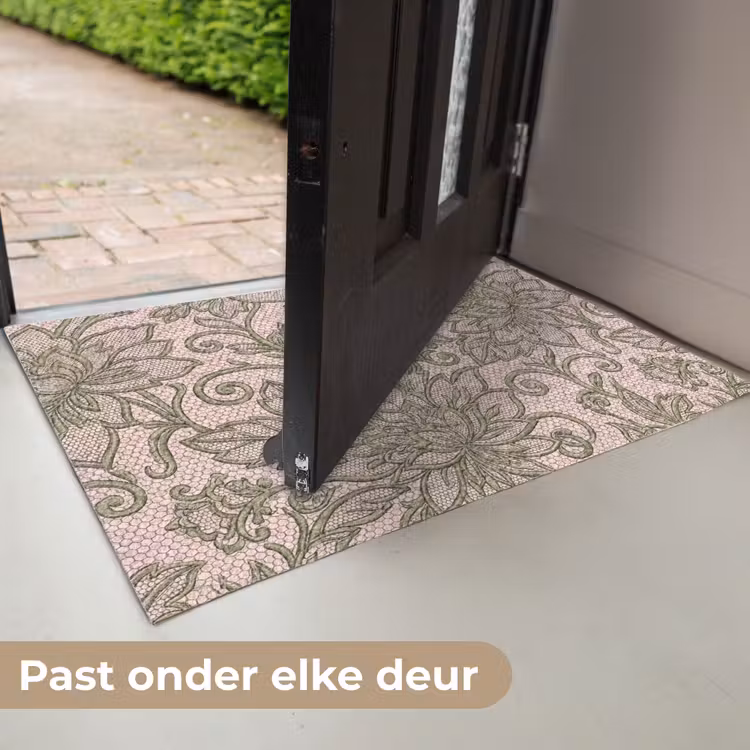 Bloemen - Kant - Patroon - Klassiek - Groen Deurmat klein -USP_NL