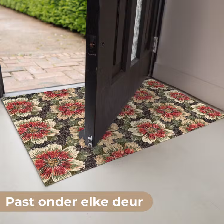 Bloemen - Klassiek - Patroon - Rood Deurmat klein 898 -USP_NL