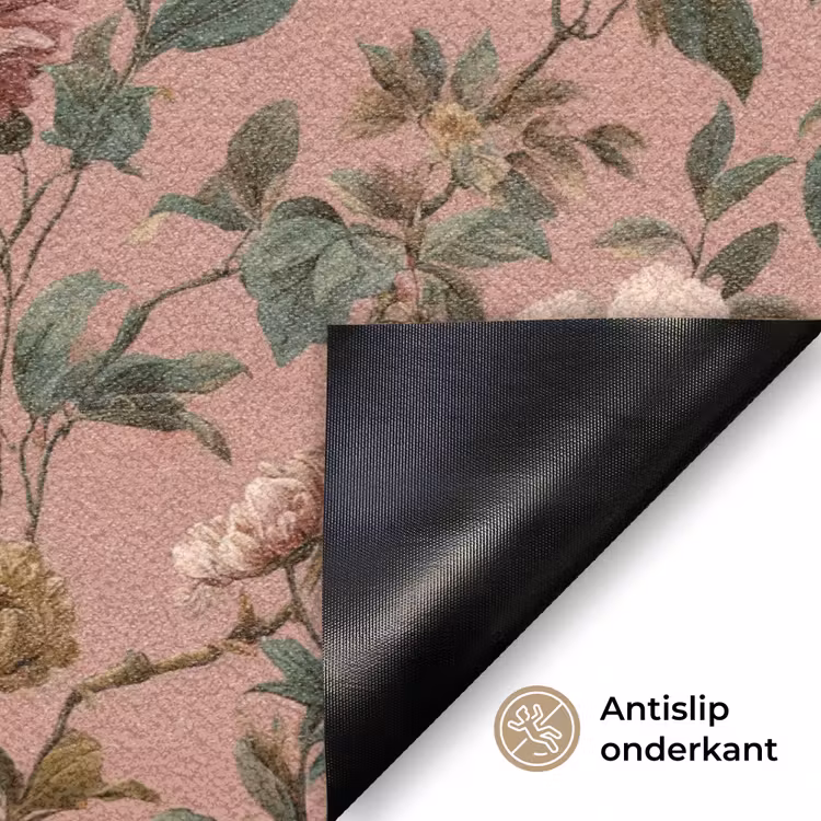Bloemen - Klassiek - Roze Deurmat klein 898 -antislip_NL