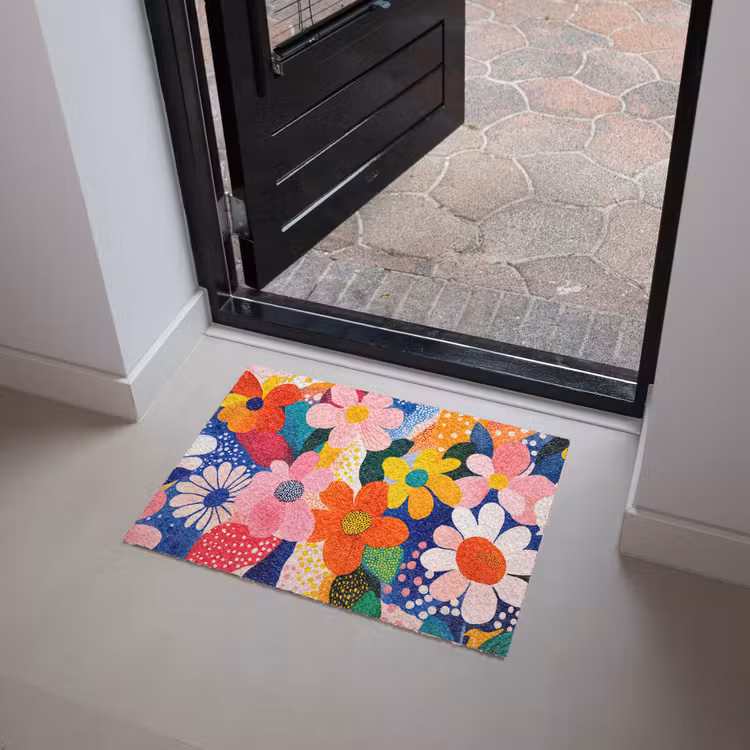 Bloemen - Kleurrijk - Stippen Deurmat klein -sfeer5