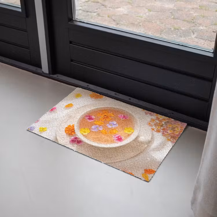 Bloemen - Kop - Natuur - Kleurrijk - Zomer Deurmat klein -sfeer2