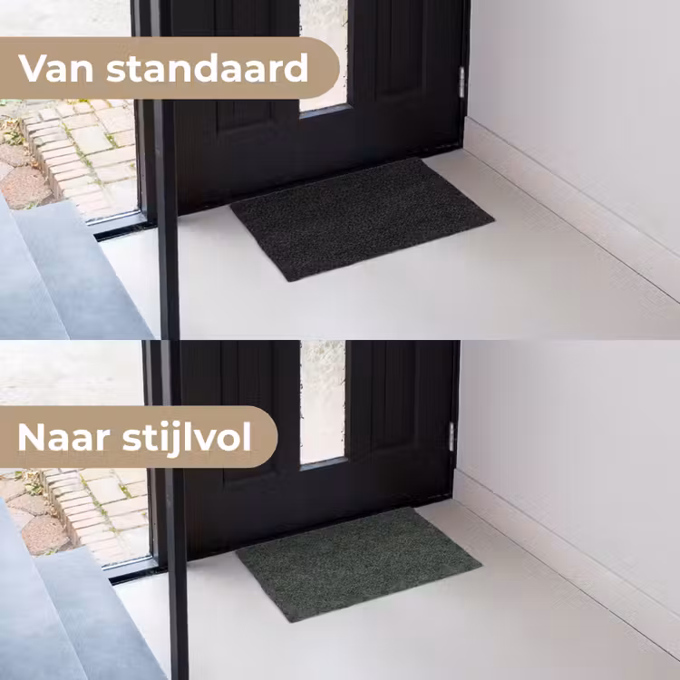 Bloemen - Lijnen - Groen Deurmat klein 898 -voor-na_NL
