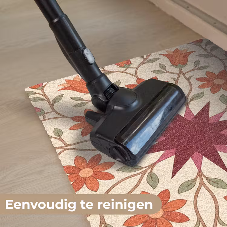 Bloemen - Mandala - Decoratief - Rood Deurmat klein -reinigen_NL