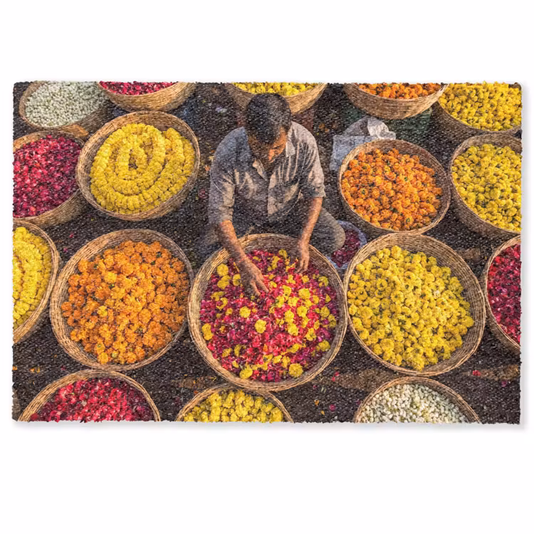Deurmat - Bloemen - Markt - Kleurrijk - Bloemen - Markt - Kleurrijk Deurmat klein