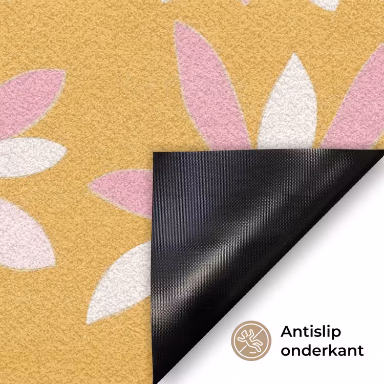 Bloemen - Modern - Geel Deurmat klein 898 -antislip_NL