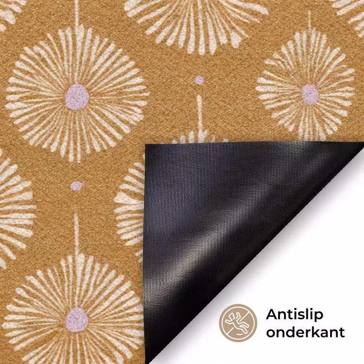 Bloemen - Modern - Oker Deurmat klein 898 -antislip_NL