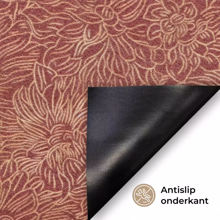 Bloemen - Motief - Rood Deurmat klein 898 -antislip_NL