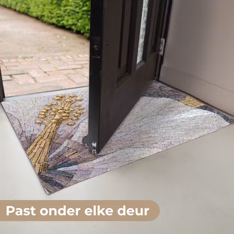 Bloemen - Mozaïek - Kunst - Modern - Goud Deurmat klein -USP_NL