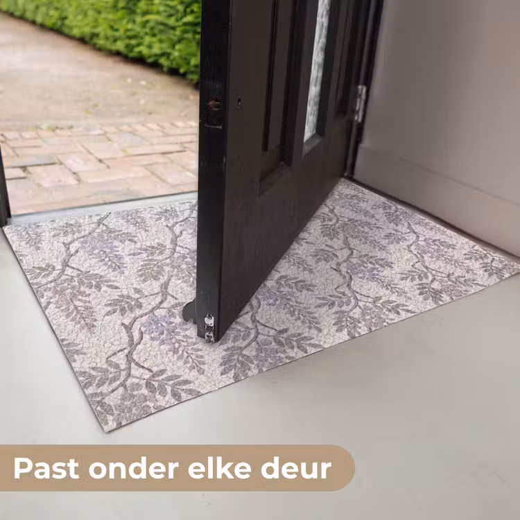 Bloemen - Mozaïek - Natuur - Patroon - Paars Deurmat klein -USP_NL