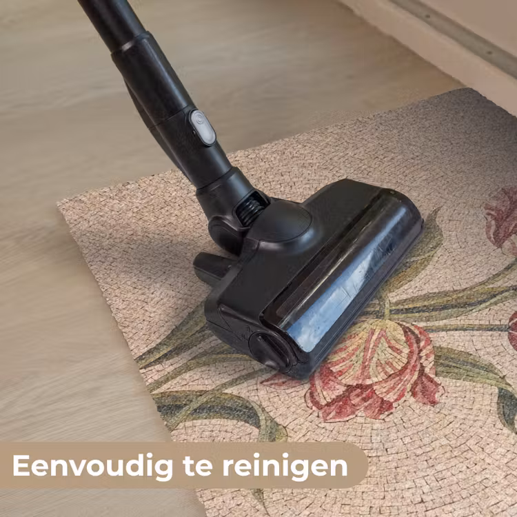 Bloemen - Mozaïek - Rood - Groen - Kunst Deurmat klein -reinigen_NL