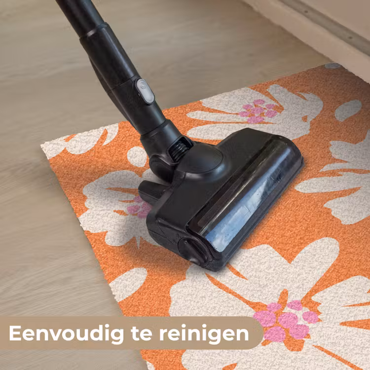 Bloemen - Oranje - Beige - Roze - Abstract Deurmat klein -reinigen_NL