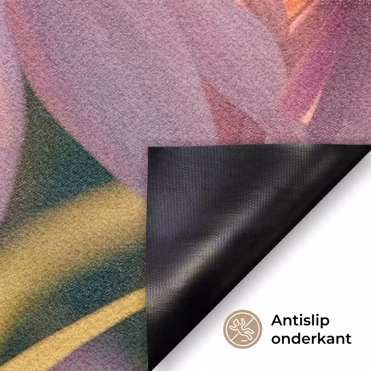 Bloemen - Paars - Bijen Deurmat klein -antislip_NL