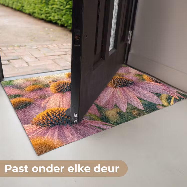 Bloemen - Paars - Bijen Deurmat klein -USP_NL