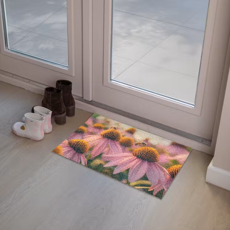 Bloemen - Paars - Bijen Deurmat klein -sfeer3