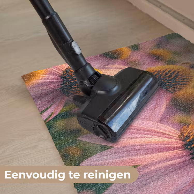 Bloemen - Paars - Bijen Deurmat klein -reinigen_NL