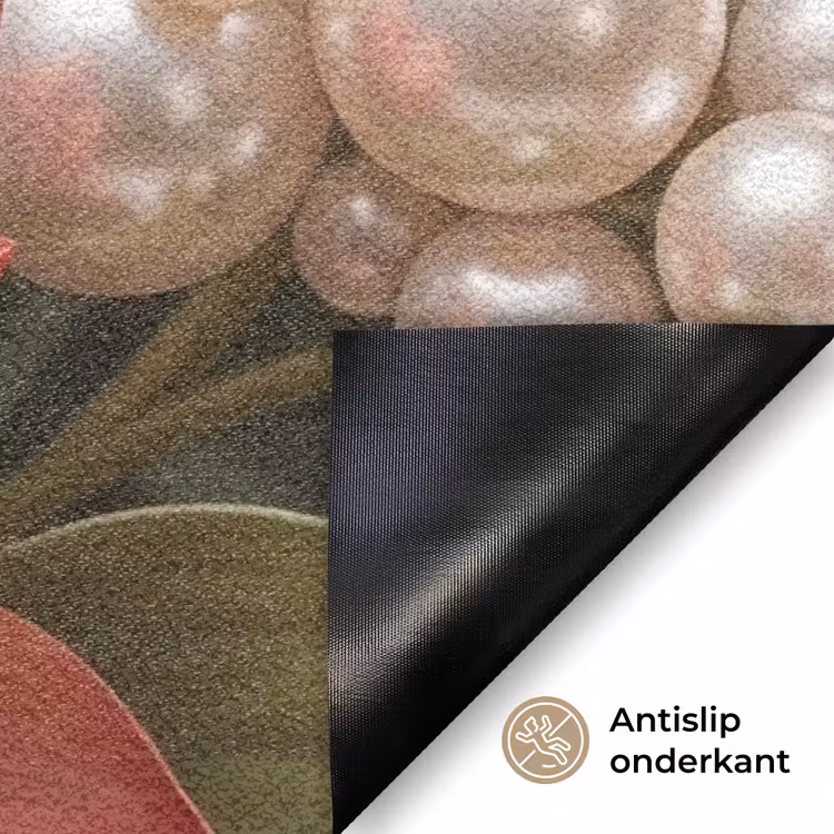 Bloemen - Parels - Elegant - Roze - Wit Deurmat klein -antislip_NL