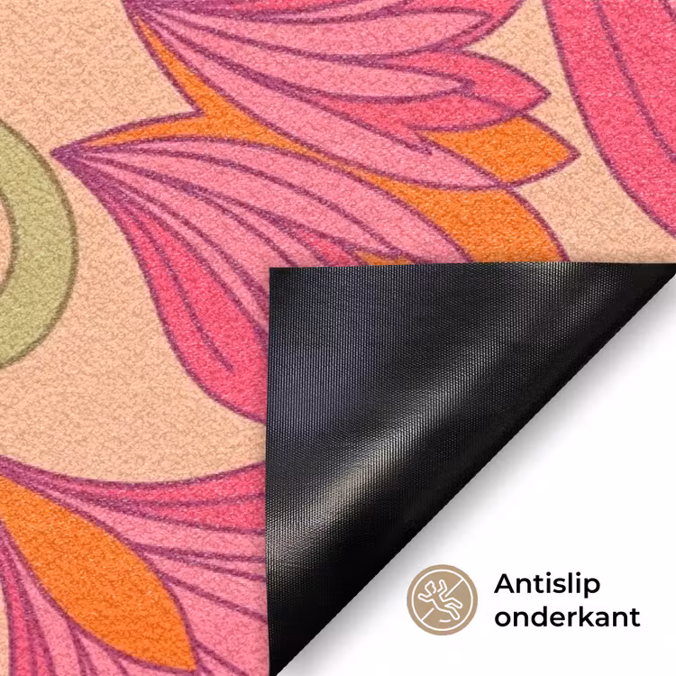 Bloemen - Patroon - Abstract - Roze - Decoratief Deurmat klein -antislip_NL