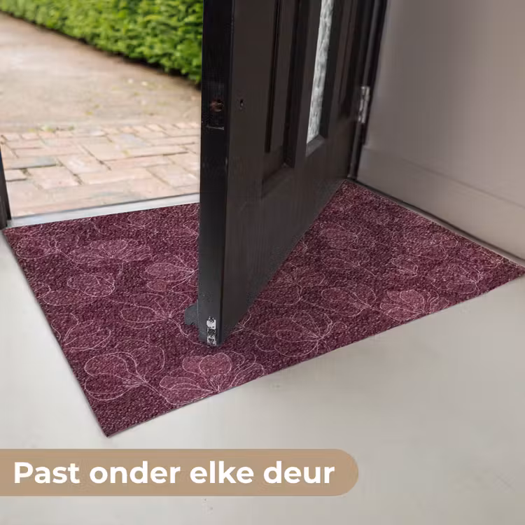 Bloemen - Patroon - Bordeauxrood Deurmat klein 898 -USP_NL