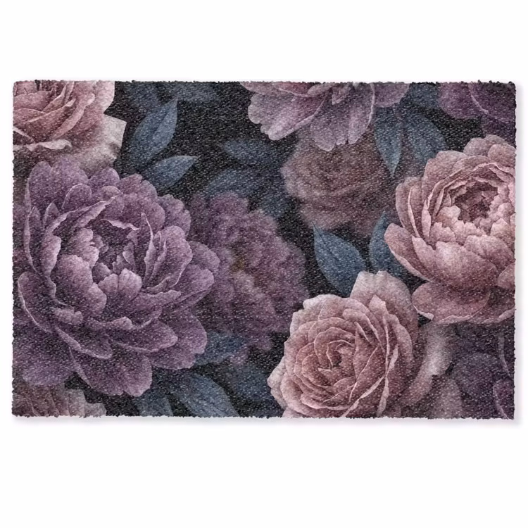 Bloemen - Patroon - Donker - Botanisch - Paars Deurmat klein -zkaufland3d