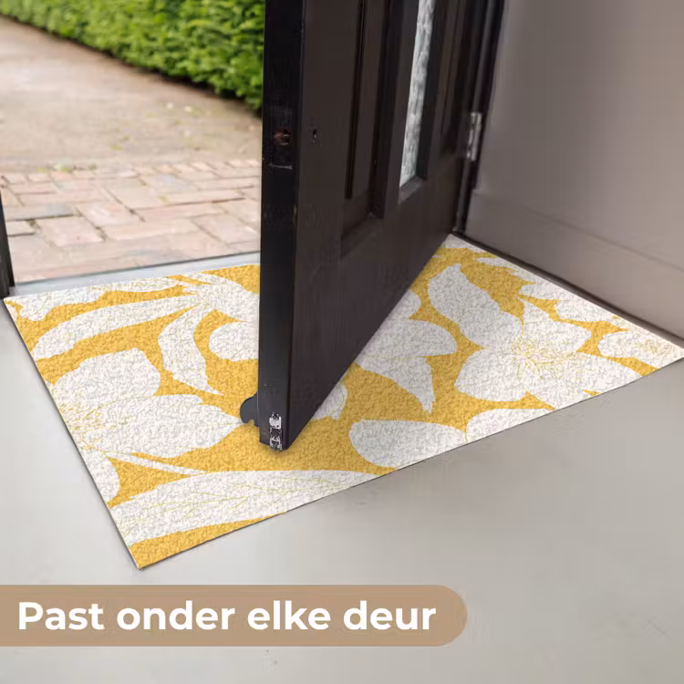 Bloemen - Patroon - Geel - Wit Deurmat klein -USP_NL