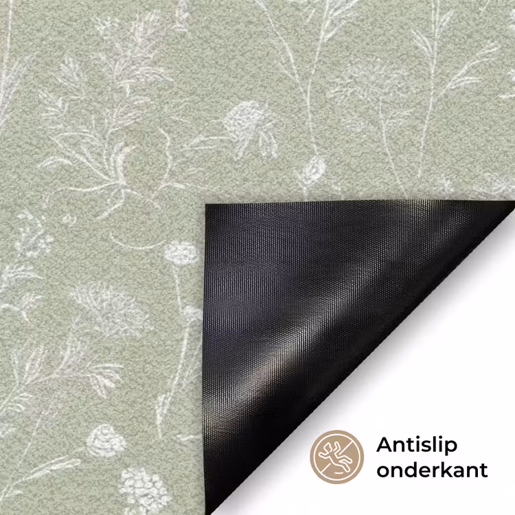 Bloemen - Patroon - Groen Deurmat klein 898 -antislip_NL