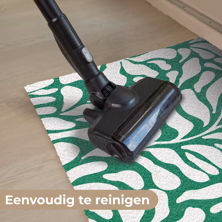 Bloemen patroon - Groen - Wit - Print Deurmat klein -reinigen_NL