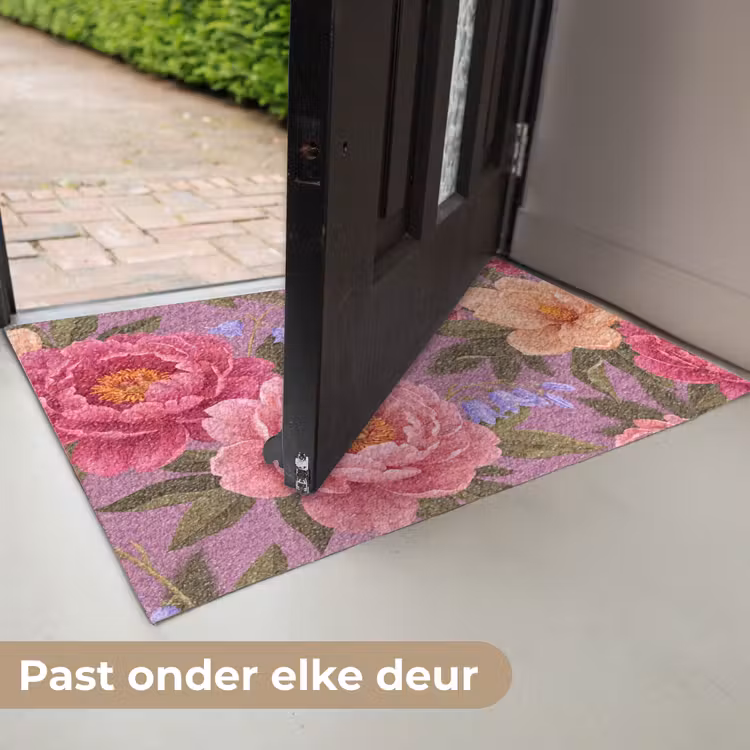 Bloemen - Patroon - Illustratie - Roze Deurmat klein -USP_NL