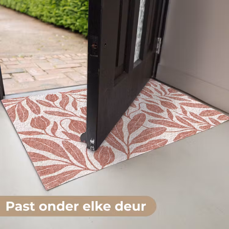 Bloemen - Patroon - Modern - Natuur - Bruin Deurmat klein -USP_NL