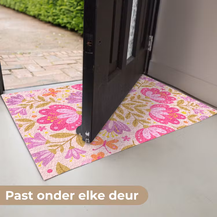 Bloemen - Patroon - Natuur - Abstract - Roze Deurmat klein -USP_NL