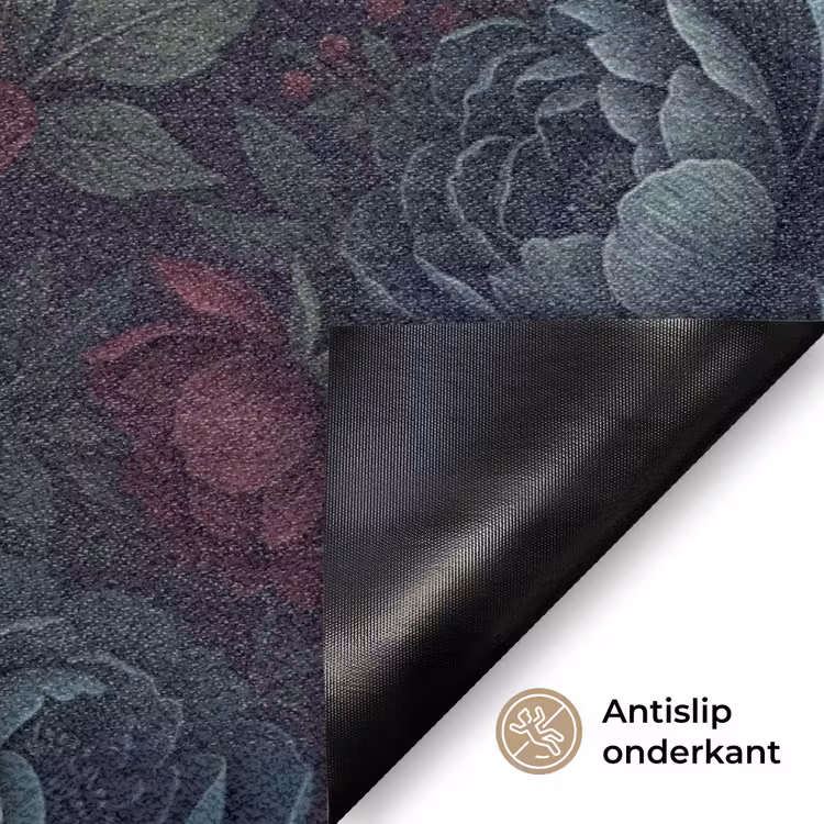 Bloemen - Patroon - Natuur - Klassiek - Donker Deurmat klein -antislip_NL