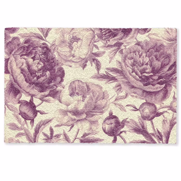 Bloemen - Patroon - Paars - Beige Deurmat klein -zkaufland3d