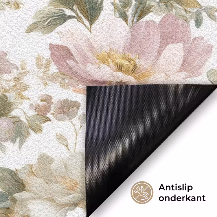 Bloemen - Patroon - Pastel Deurmat klein 898 -antislip_NL