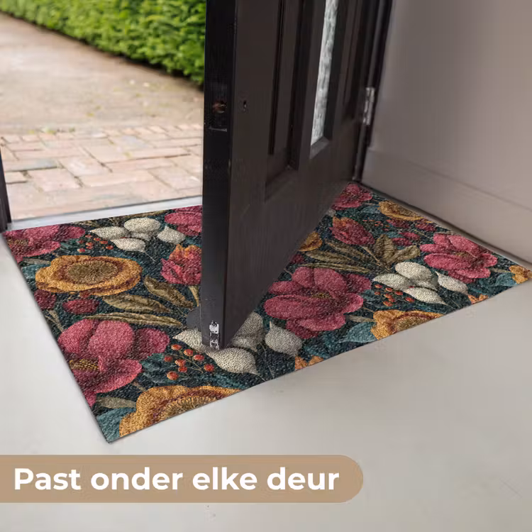 Bloemen - Patroon - Rood - Goud Deurmat klein 898 -USP_NL