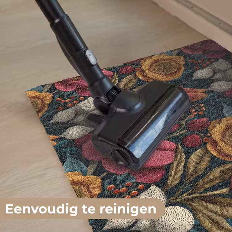 Bloemen - Patroon - Rood - Goud Deurmat klein 898 -reinigen_NL