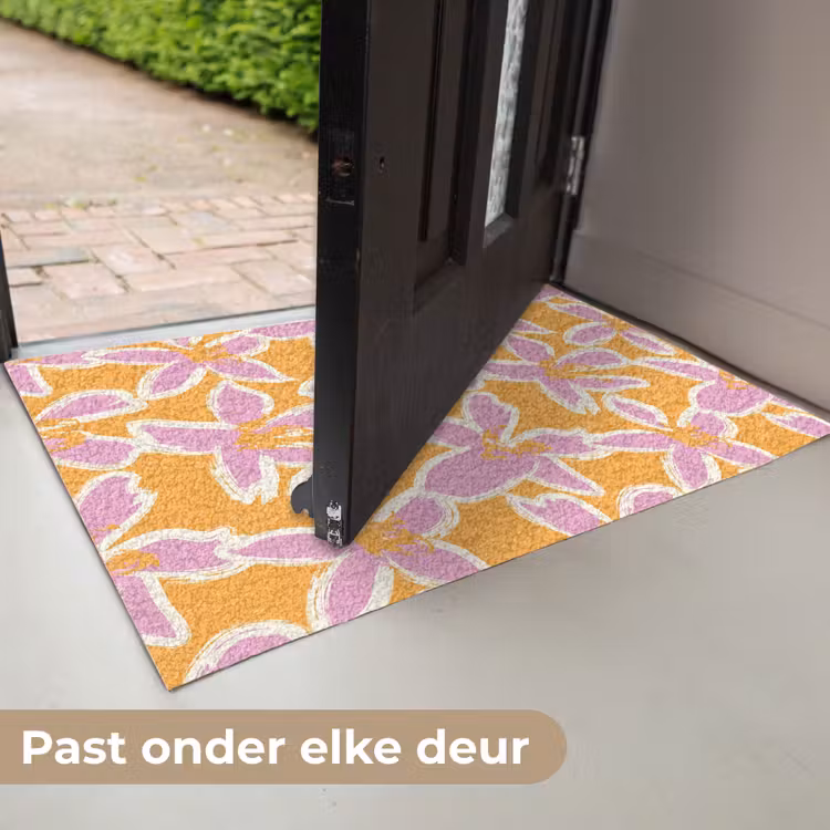 Bloemen - Patroon - Roze - Oranje Deurmat klein -USP_NL