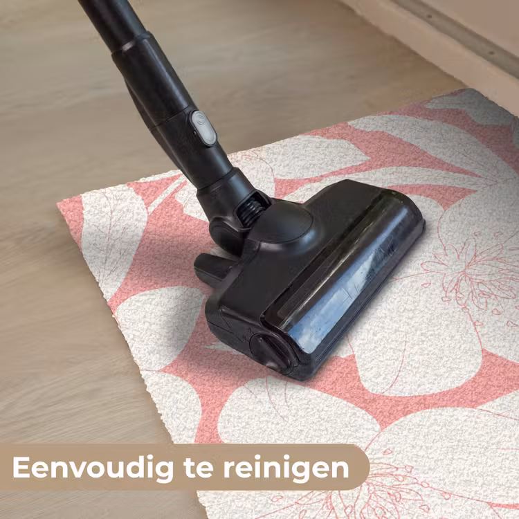 Bloemen - Patroon - Roze - Wit Deurmat klein -reinigen_NL