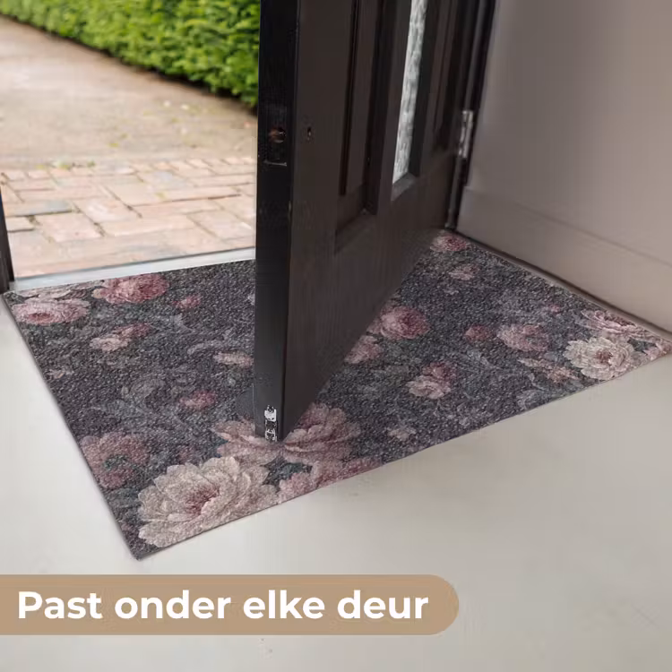 Bloemen - Patroon - Sierlijk - Roze - Donker Deurmat klein -USP_NL