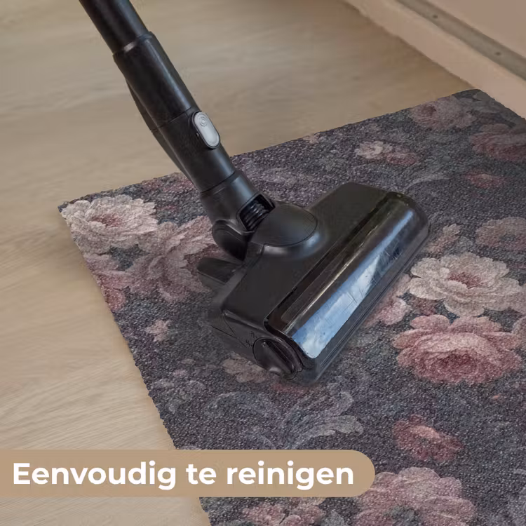 Bloemen - Patroon - Sierlijk - Roze - Donker Deurmat klein -reinigen_NL