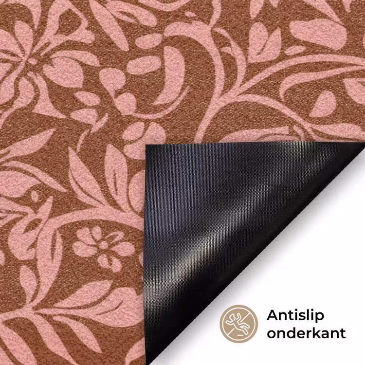 Bloemen - Print - Roze Deurmat klein 898 -antislip_NL